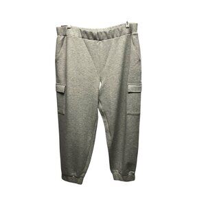Express Gray Cargo Jogger Pants Unisex Size XXL Elastic Waistband Pockets NEW
